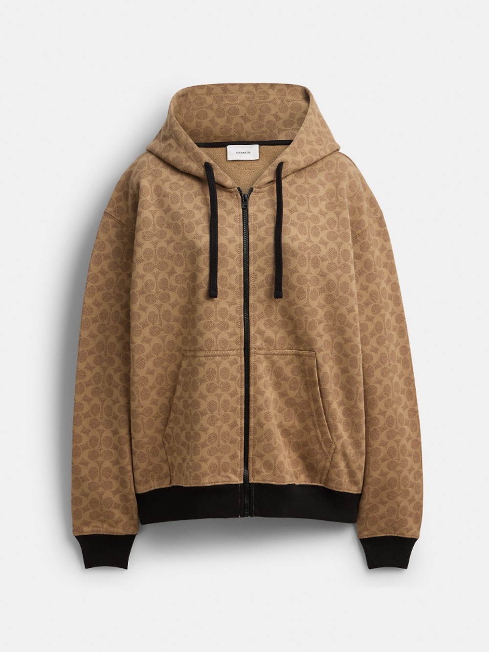 Coach Outlet All Over Signature Zip Hoodie In Organic Cotton